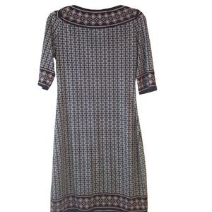 Max Studio shift dress boat neck geometric